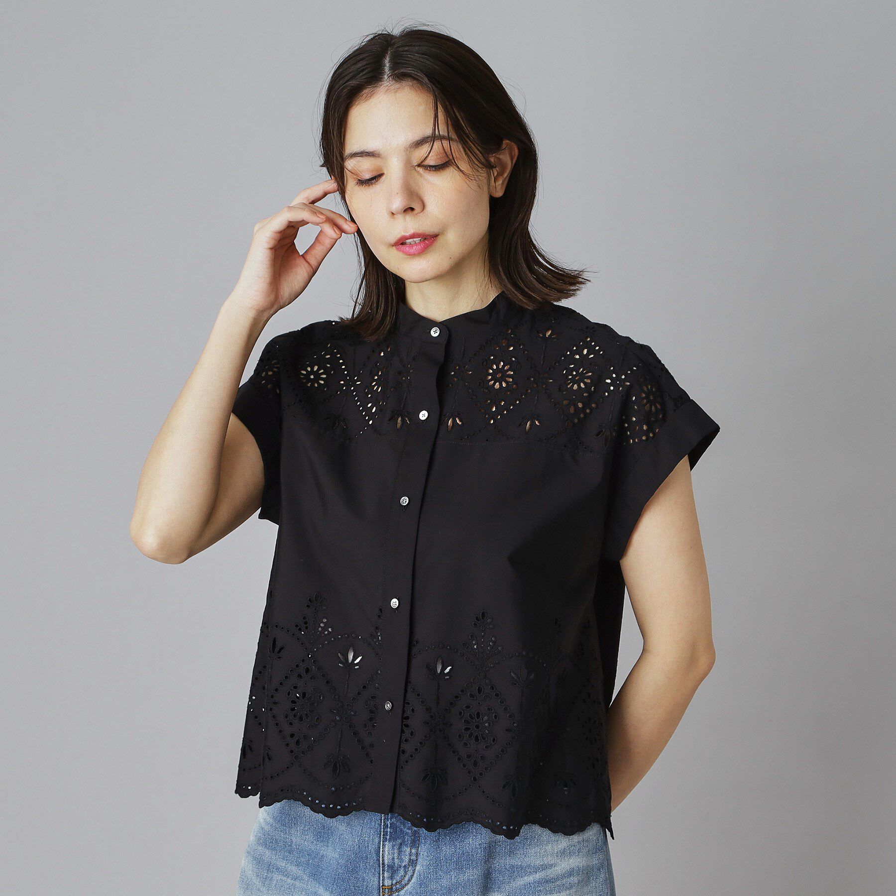 DRESSTERIOR「TICCA（ティッカ）レースフレンチシャツ」|シャツ・ブラウス|