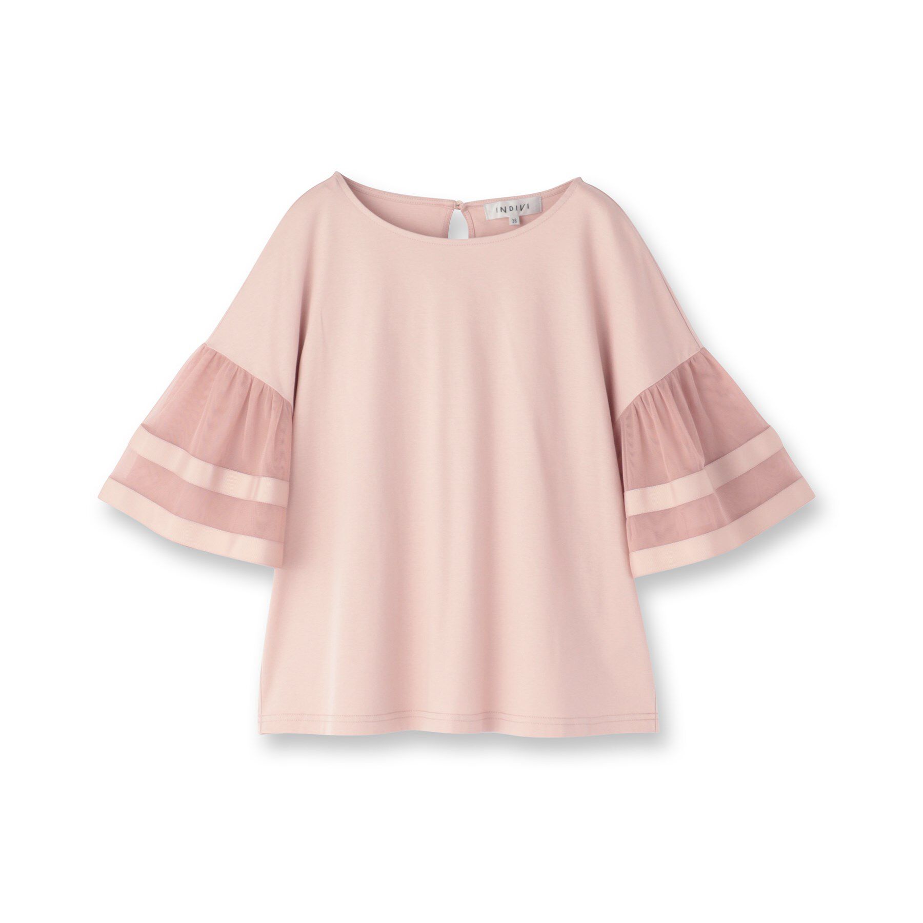 INDIVI「チュールスリーブカットソー」|Tシャツ・カットソー|