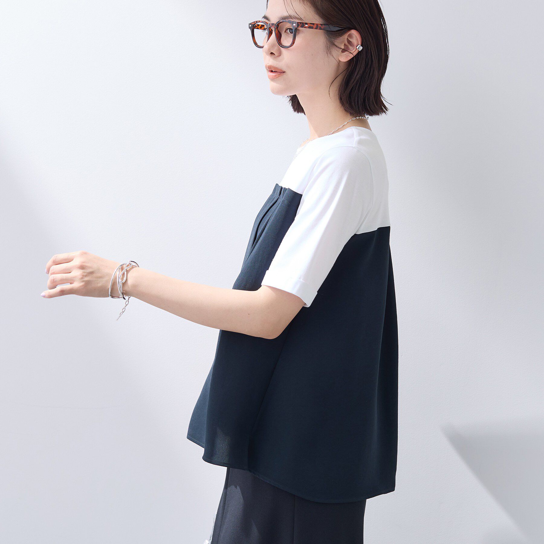 INDIVI「【着る日傘／SETUP可能】ビスチェレイヤード風トップス」|Tシャツ・カットソー|