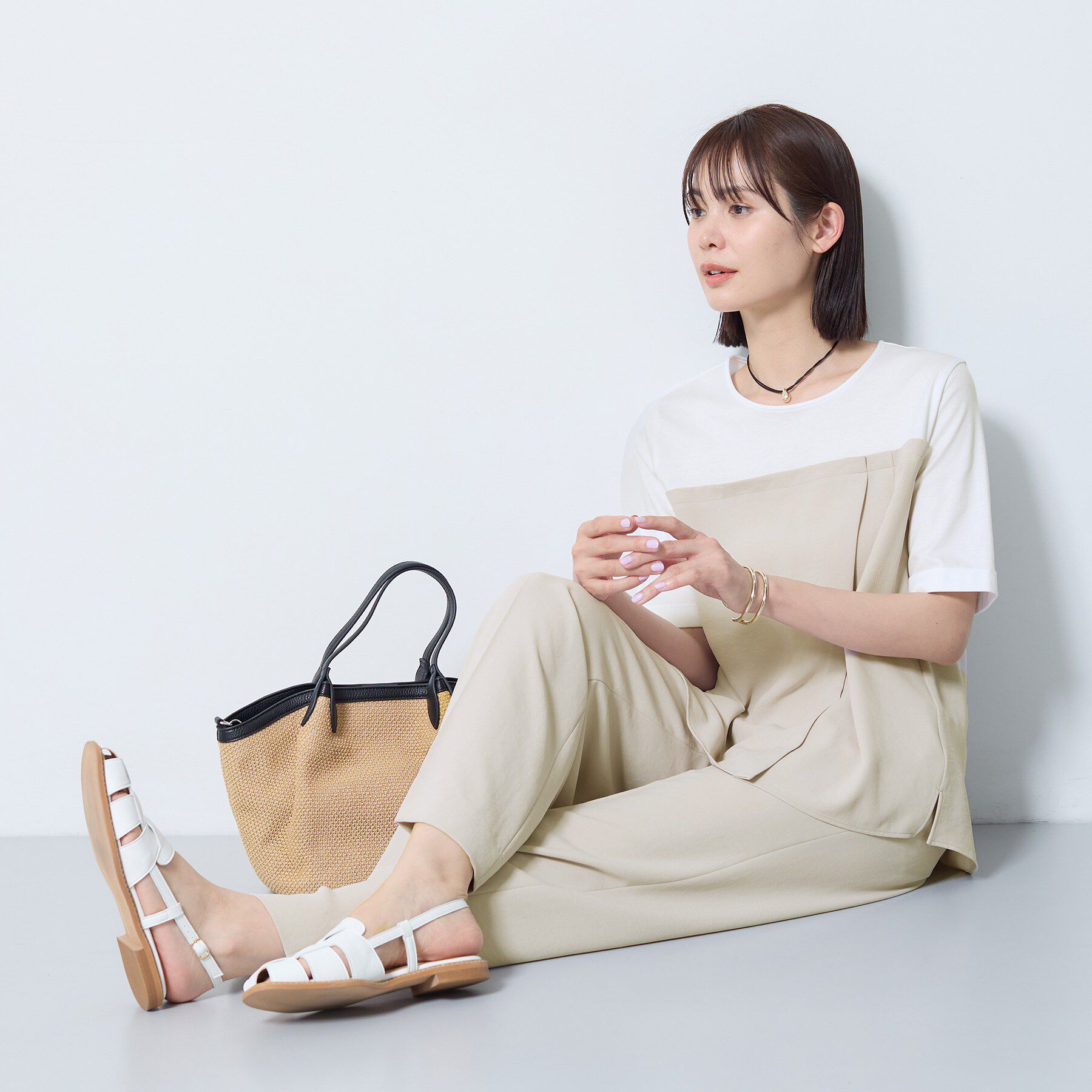 INDIVI「【着る日傘／SETUP可能】ビスチェレイヤード風トップス」|Tシャツ・カットソー|