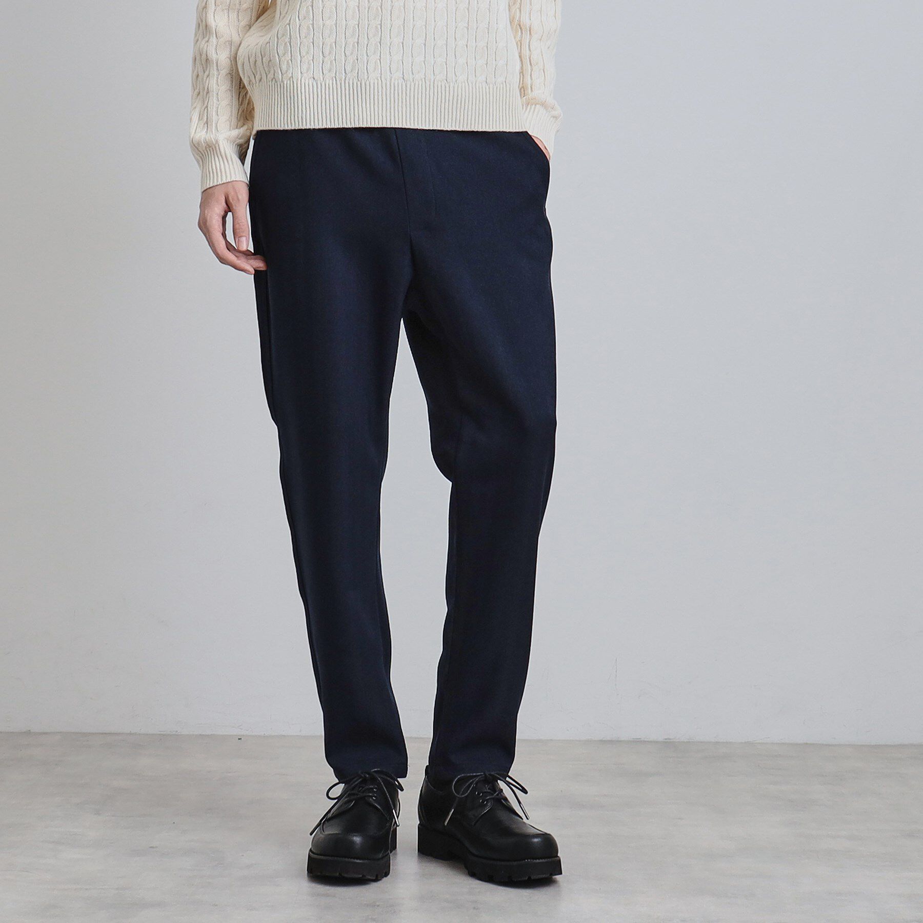 tk.TAKEO KIKUCHI「ウール調ヘリンボンイージーパンツ」|その他|ネイビー(094)