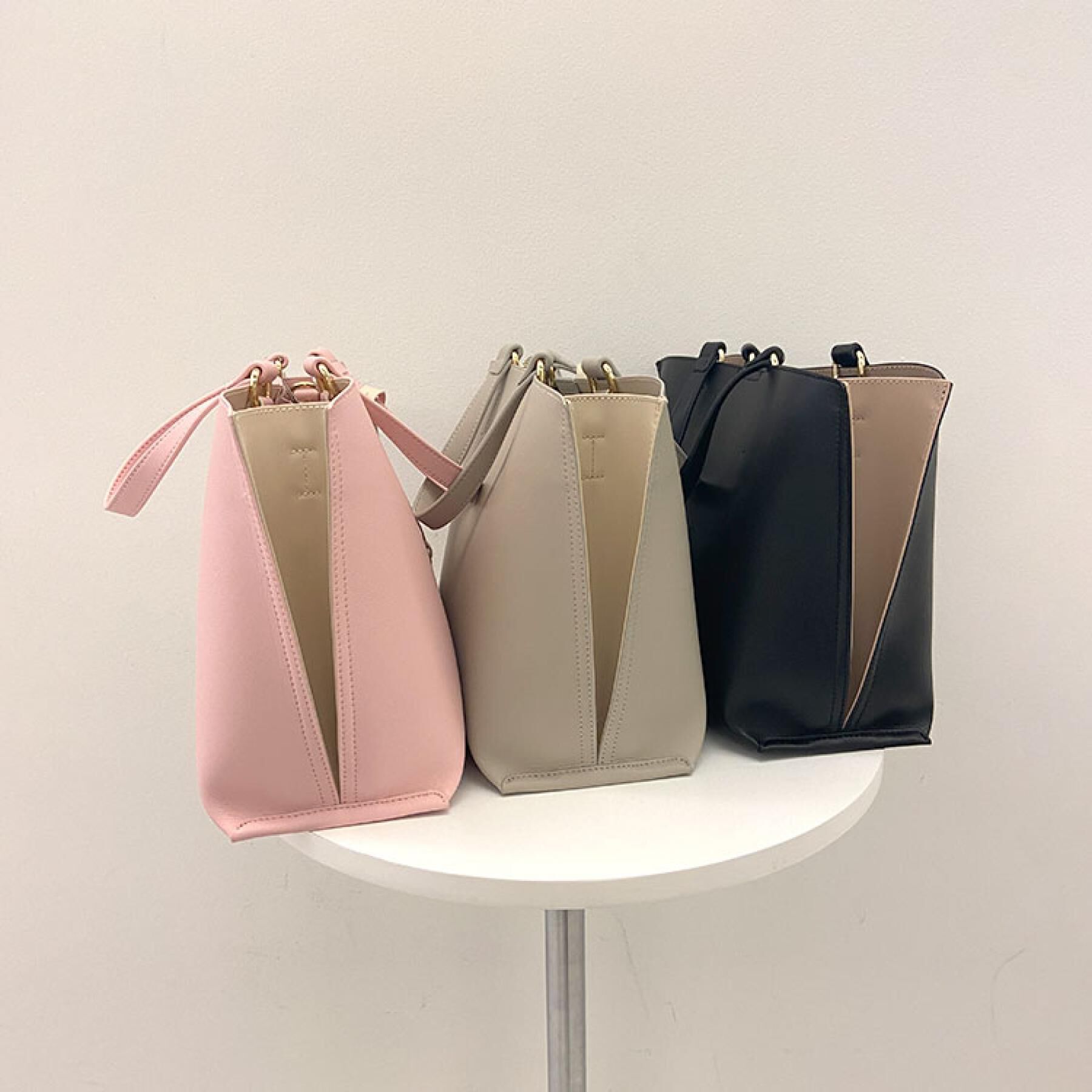 OPAQUE.CLIP「【2WAY】バイカラー3層ミドルトートバッグ」|トートバッグ|