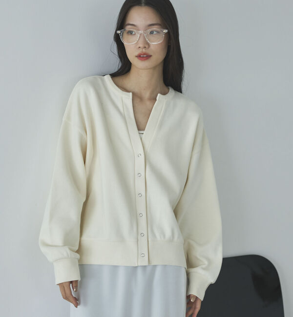 Doux archives「ダブルフェイスカットスナップカーディガン」|Tシャツ・カットソー|IVORY