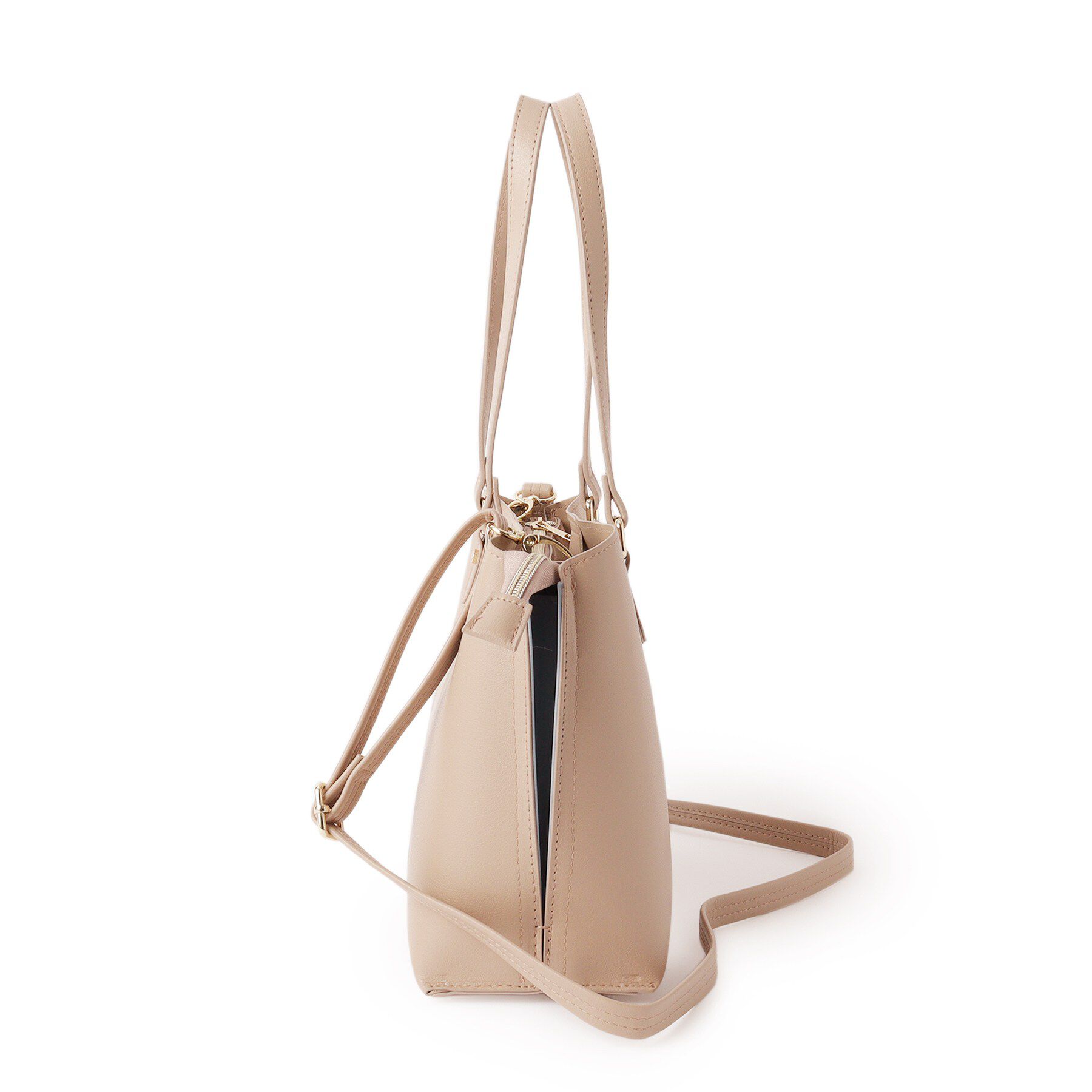 SHOO･LA･RUE「【2WAY】さりげないサイド配色がポイント きれいめトートバッグ」|トートバッグ|