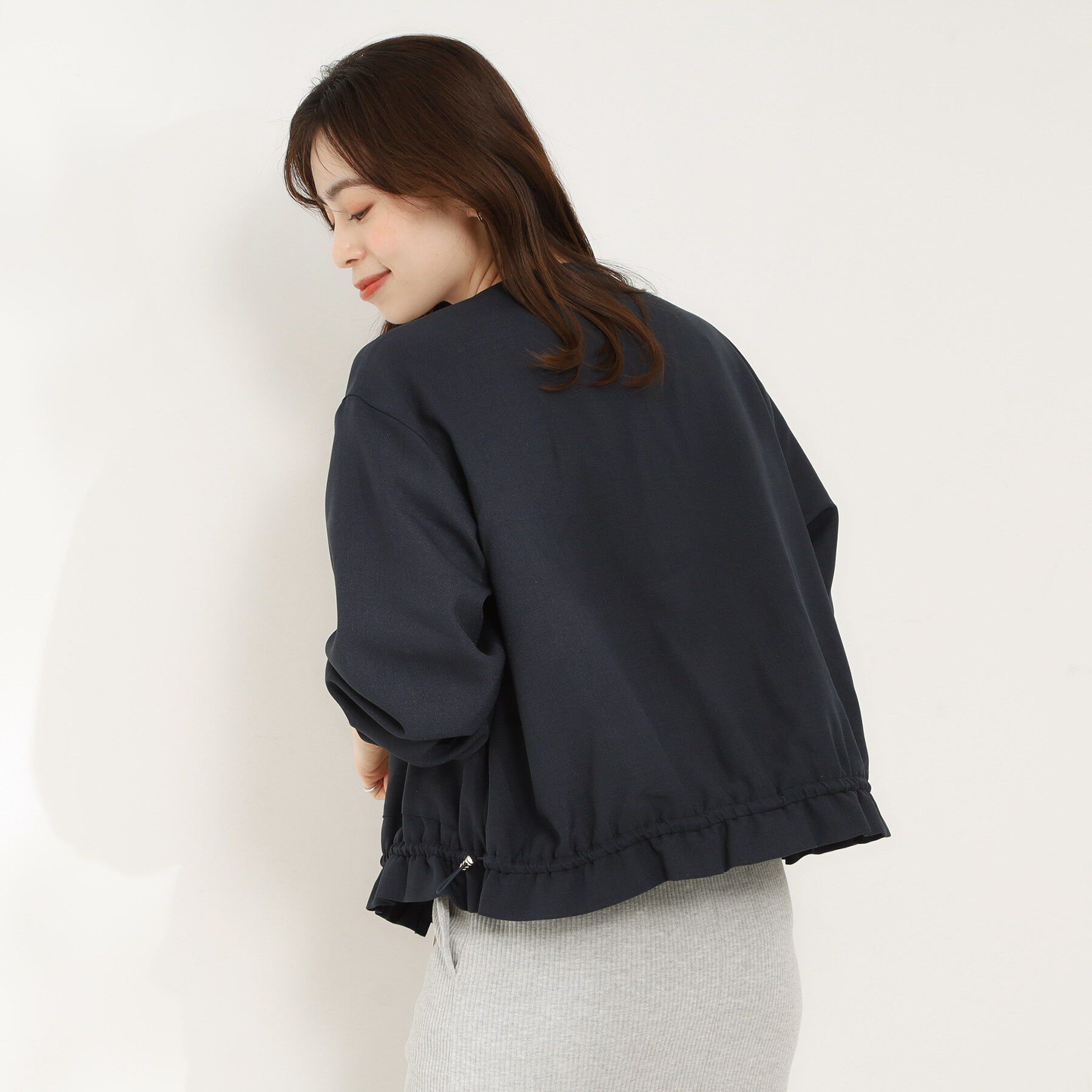 SHOO･LA･RUE「ドロストノーカラーブルゾン」|ブルゾン・スタジャン|