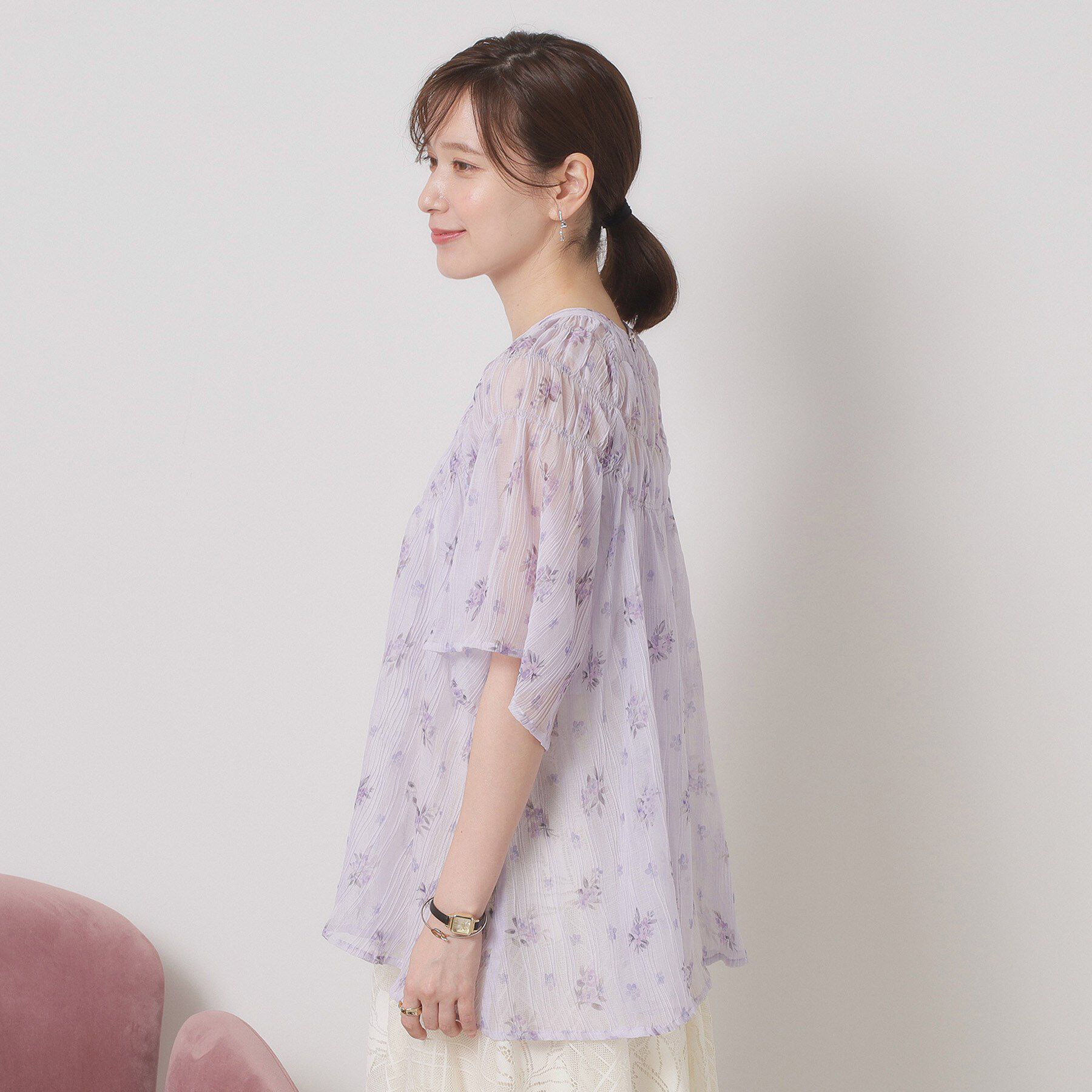 ITS&rsquo;DEMO「【手洗い可】花柄楊柳ブラウス」|シャツ・ブラウス|