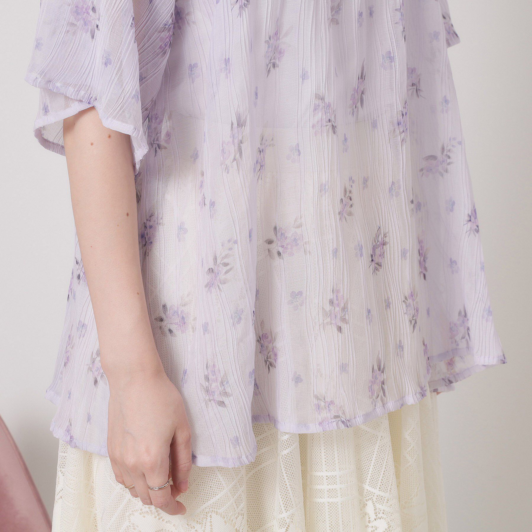 ITS&rsquo;DEMO「【手洗い可】花柄楊柳ブラウス」|シャツ・ブラウス|