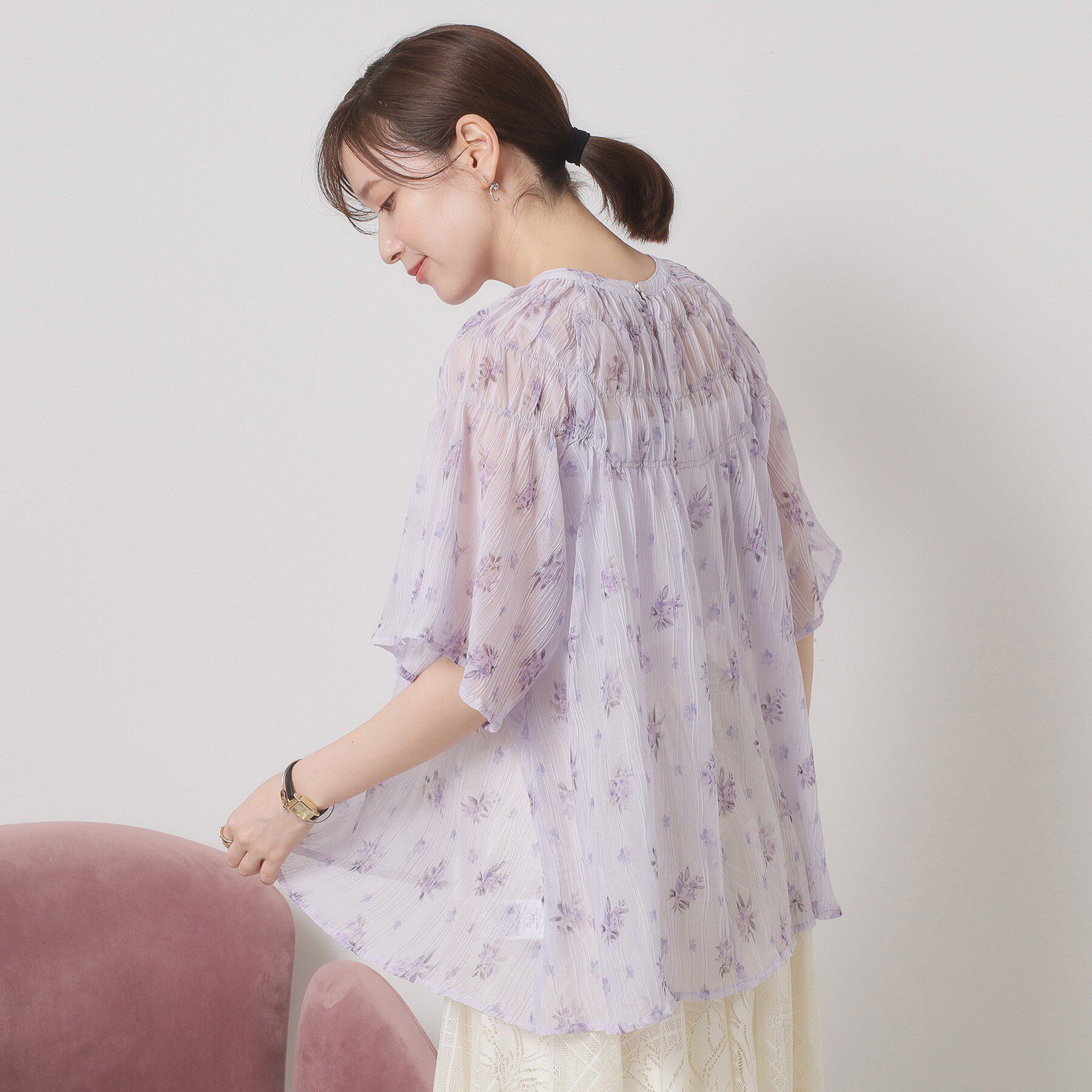 ITS&rsquo;DEMO「【手洗い可】花柄楊柳ブラウス」|シャツ・ブラウス|