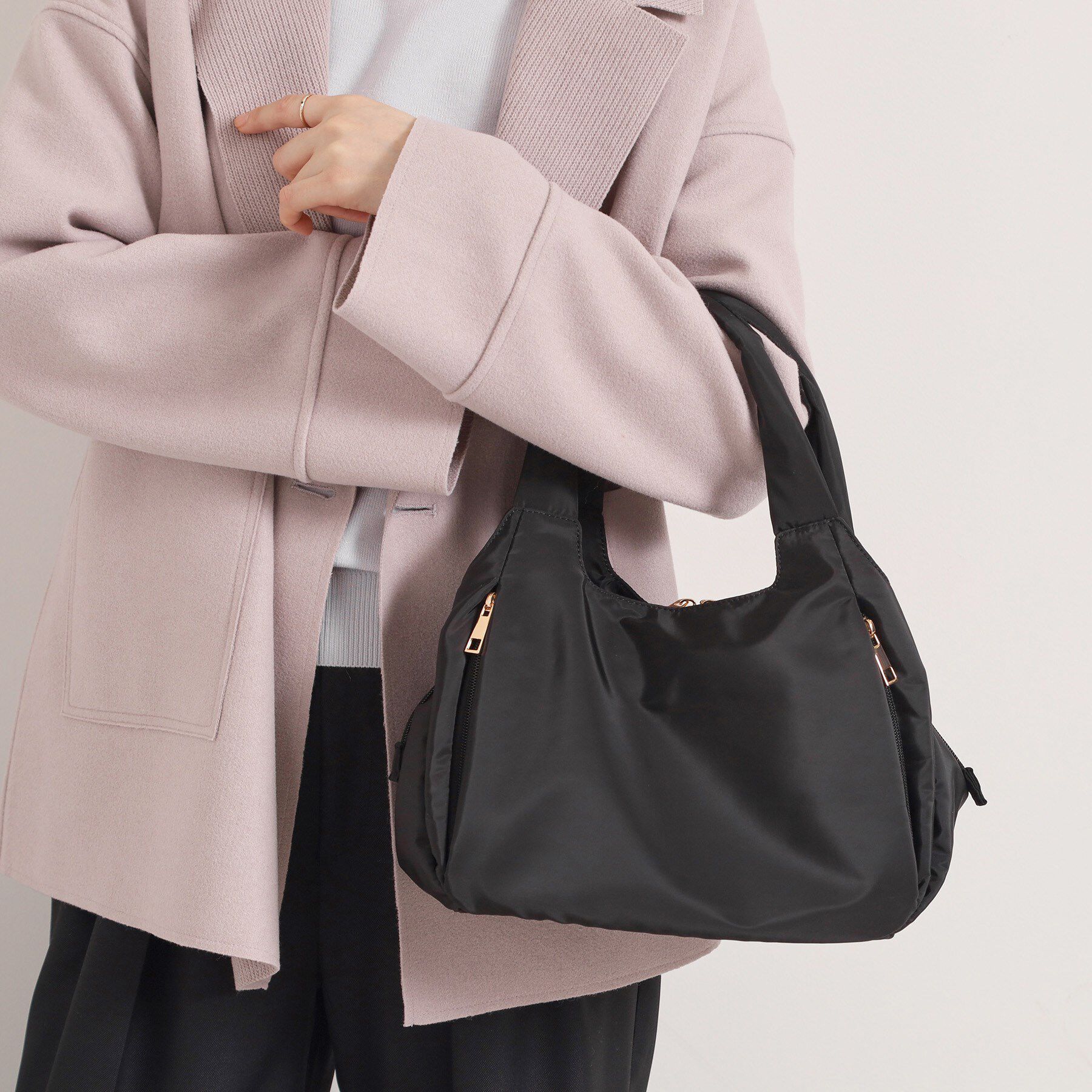 ITS&rsquo;DEMO「【7ポケット】口金2WAYトート」|トートバッグ|ブラック(019)