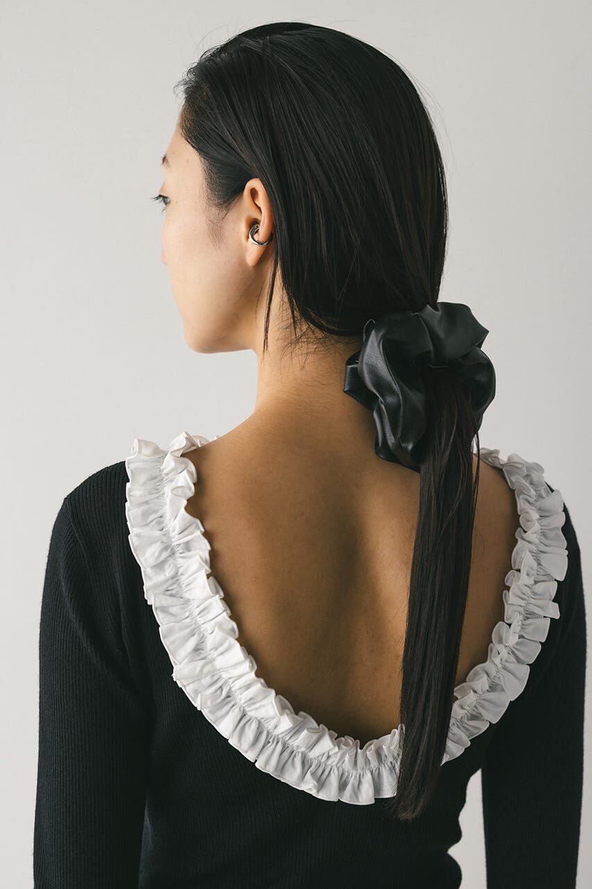 STYLEMIXER「バックオープンフリルニットトップ」|ニット・セーター|