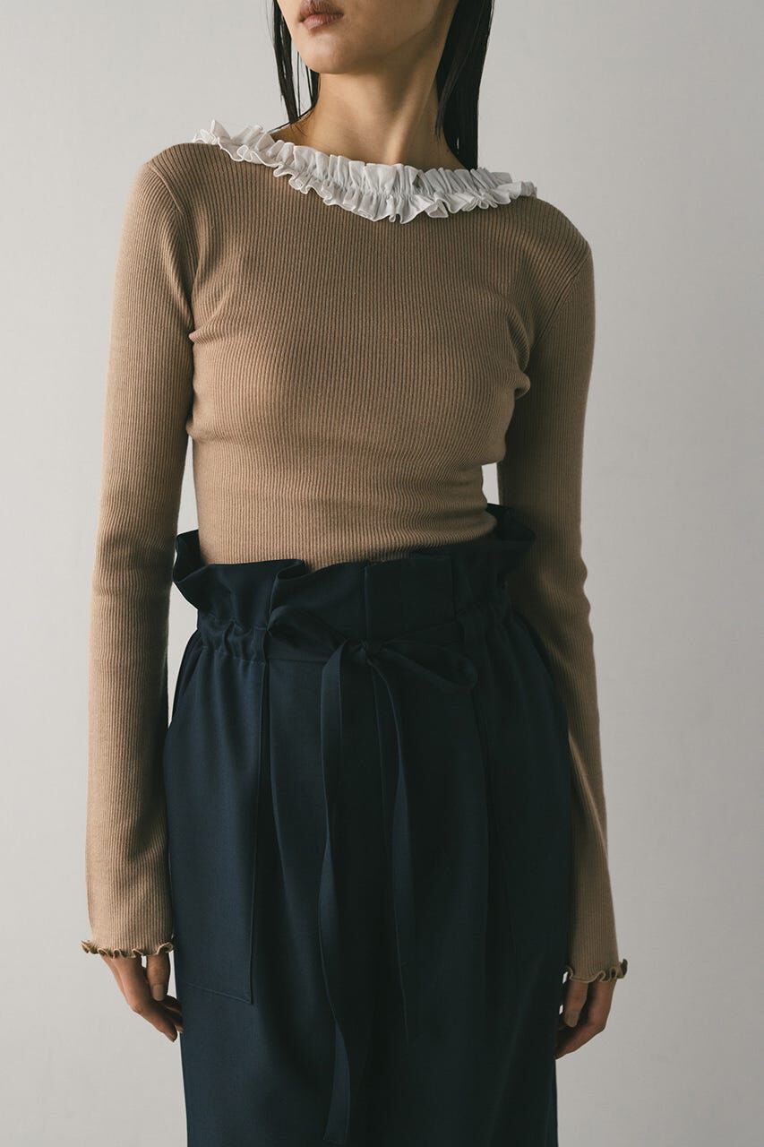 STYLEMIXER「バックオープンフリルニットトップ」|ニット・セーター|