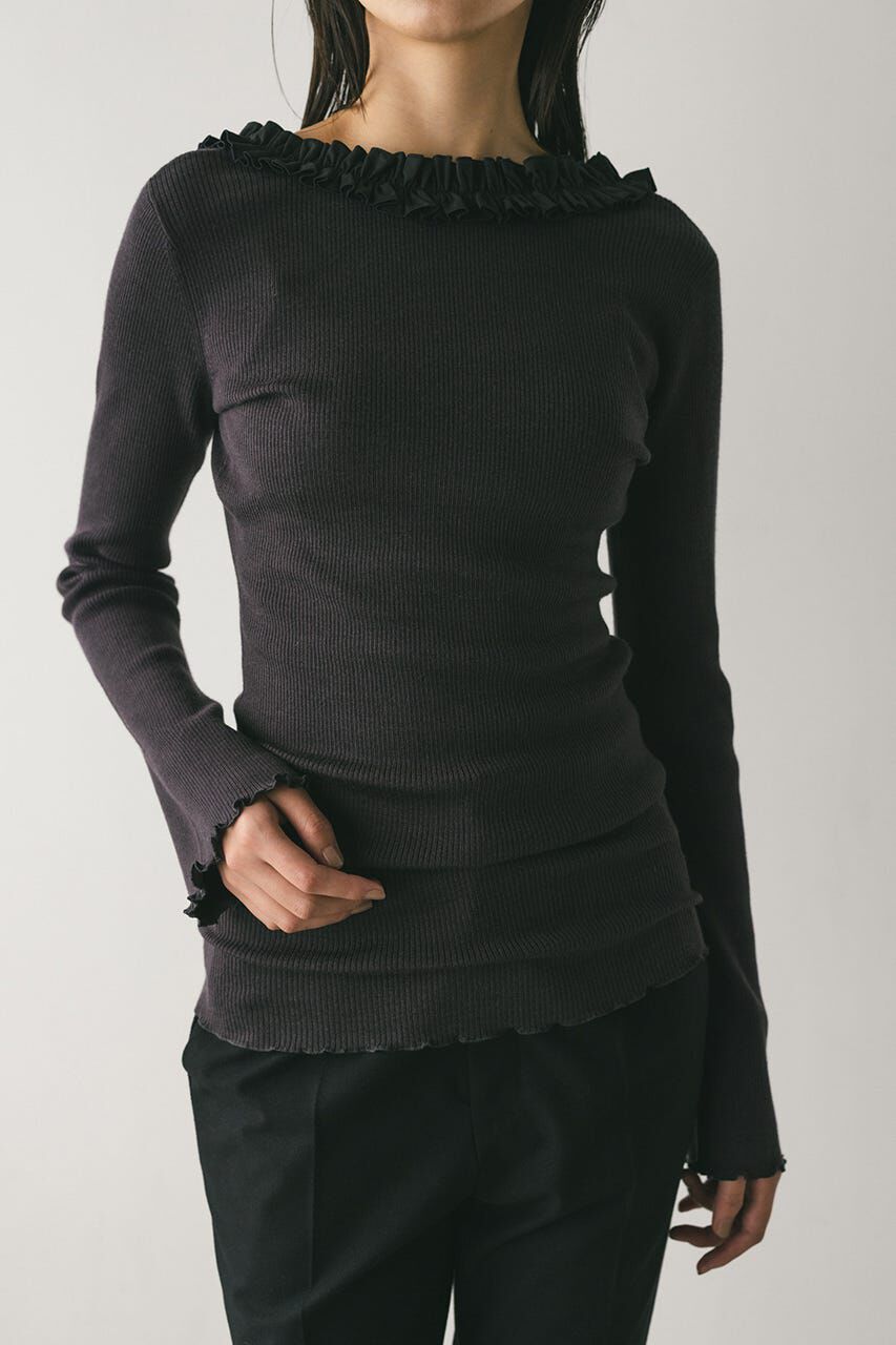 STYLEMIXER「バックオープンフリルニットトップ」|ニット・セーター|