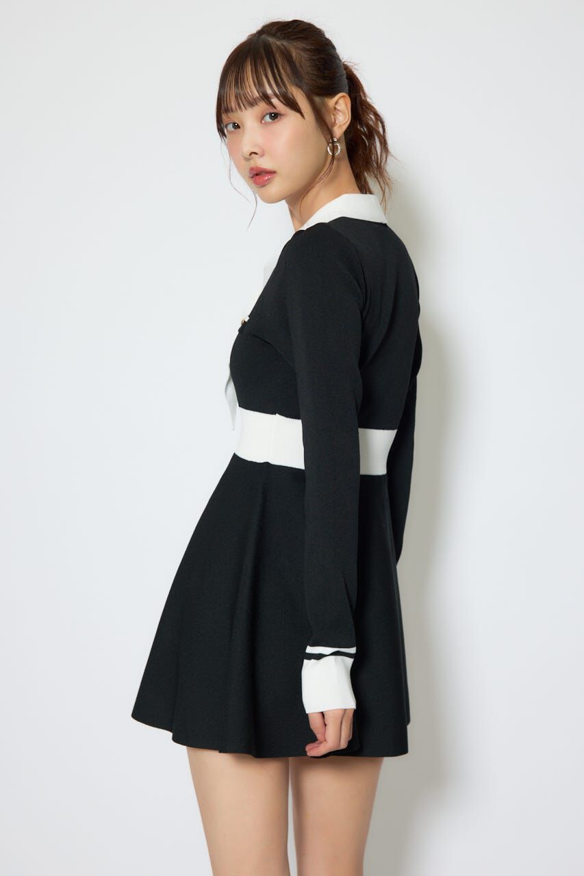 rienda「バイカラーミニニットワンピース」|ワンピース|