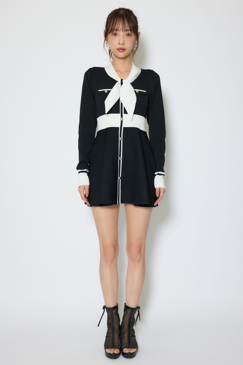 rienda「バイカラーミニニットワンピース」|ワンピース|