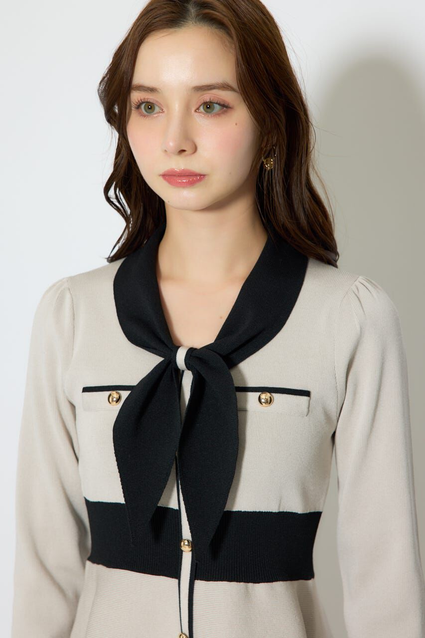 rienda「バイカラーミニニットワンピース」|ワンピース|