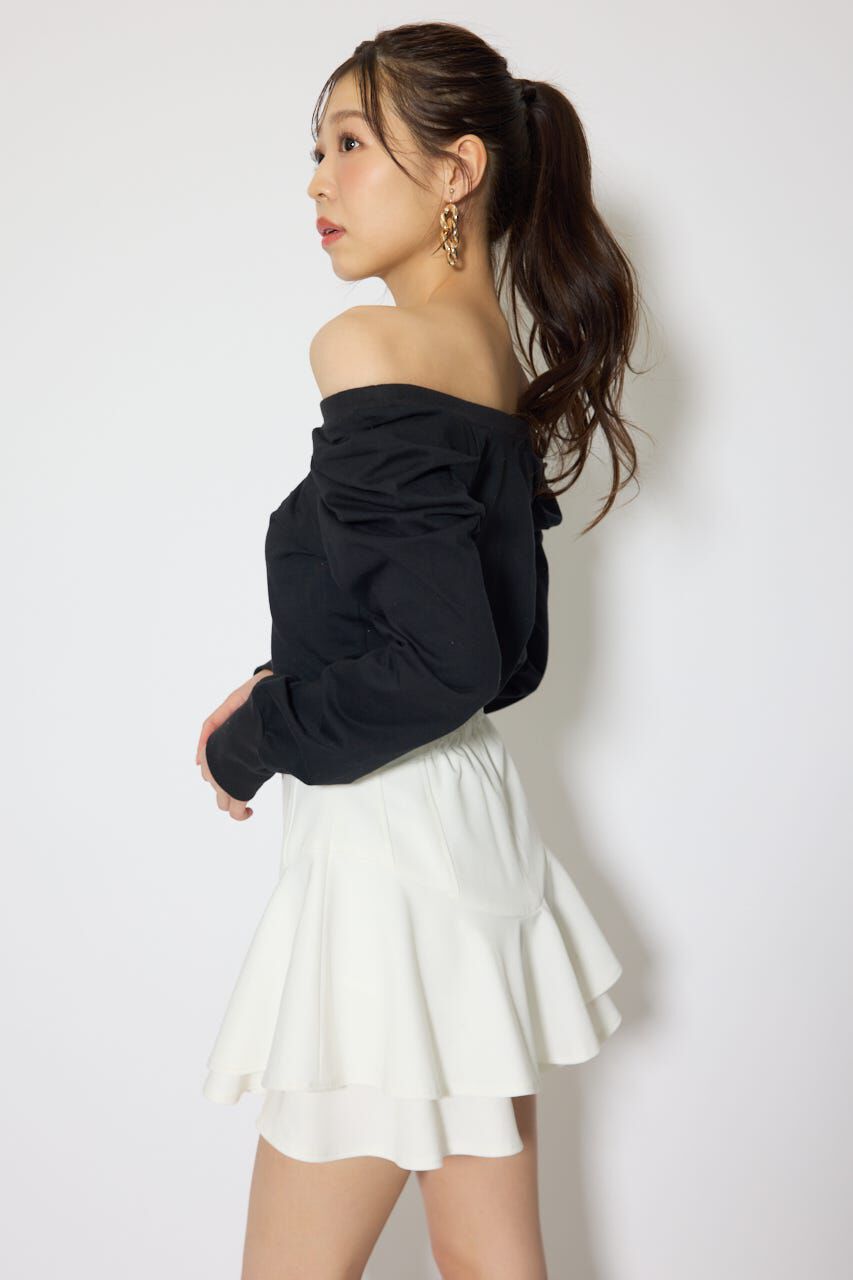 rienda「オフショルカットロングTシャツ」|Tシャツ・カットソー|