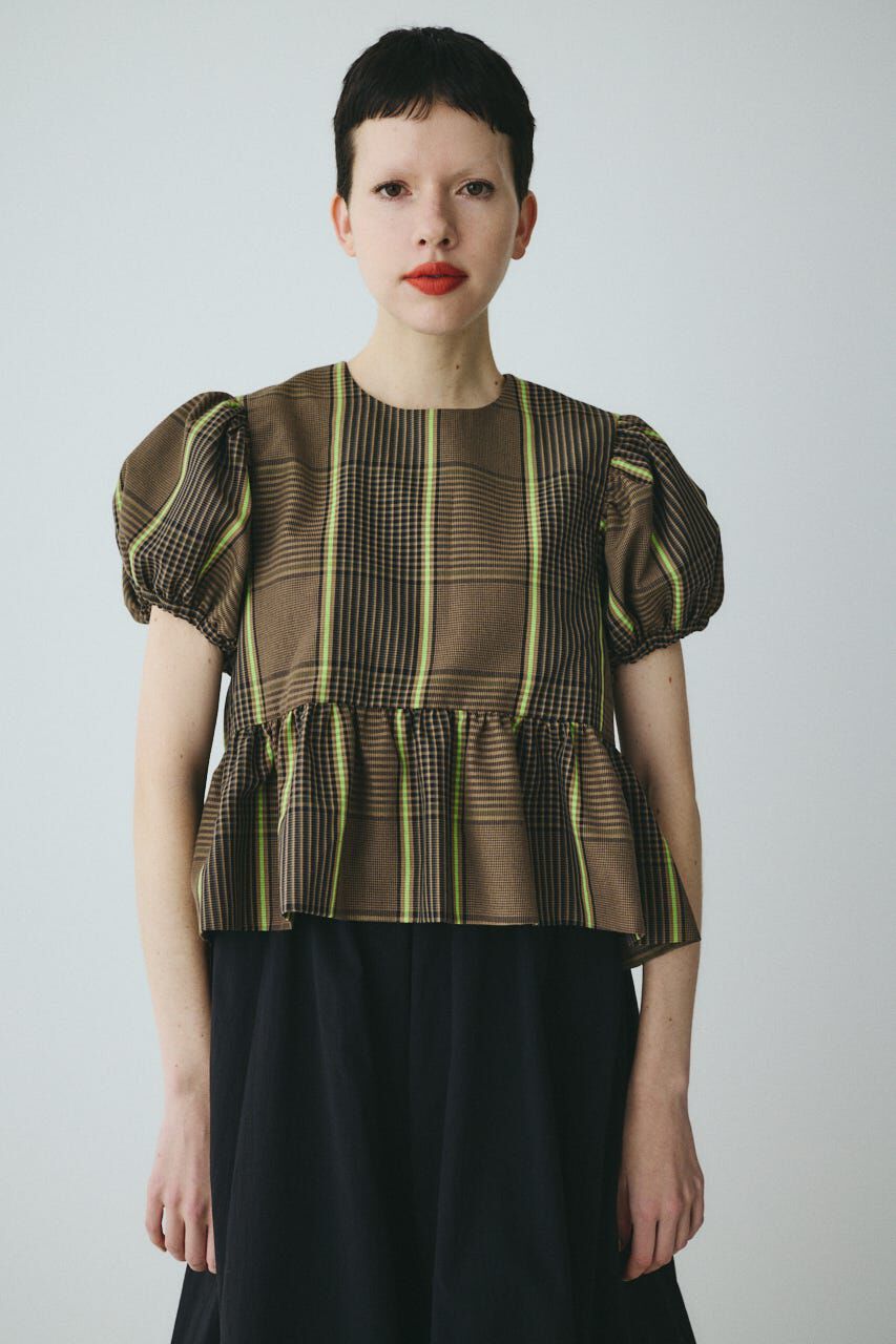 HeRIN.CYE「Volume sleeve tops」|シャツ・ブラウス|柄BRN5