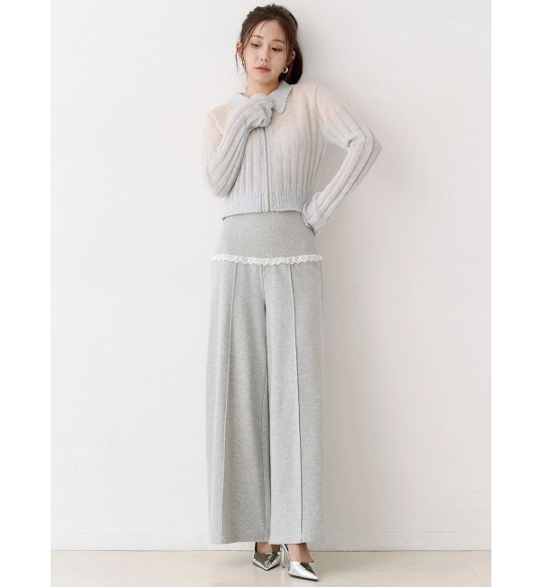 CALNAMUR「フロントジップバイカラーニット」|ニット・セーター|