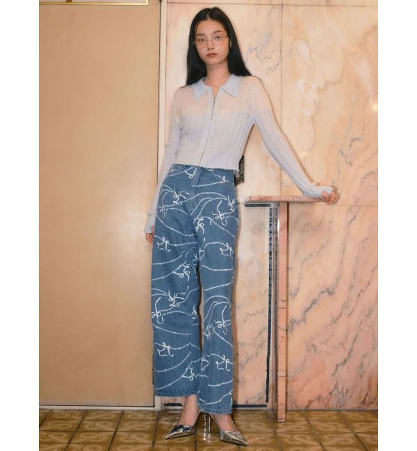 CALNAMUR「フロントジップバイカラーニット」|ニット・セーター|