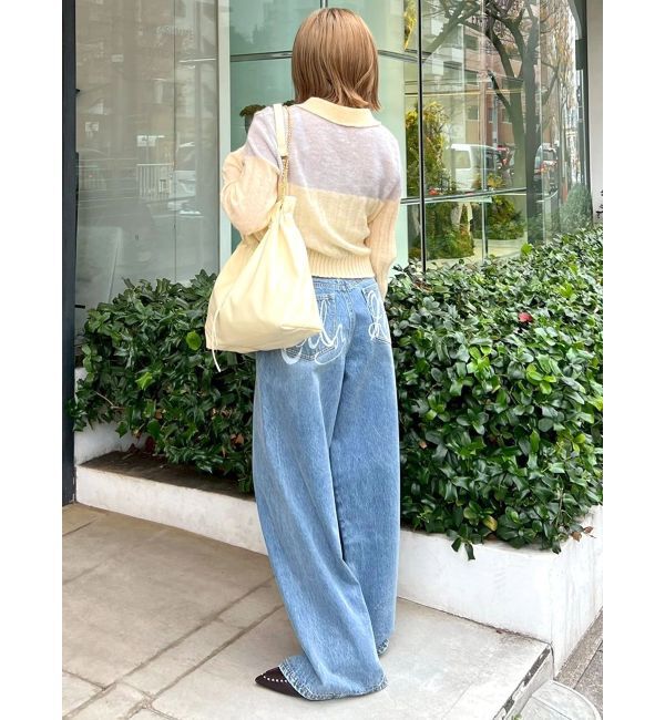 CALNAMUR「フロントジップバイカラーニット」|ニット・セーター|