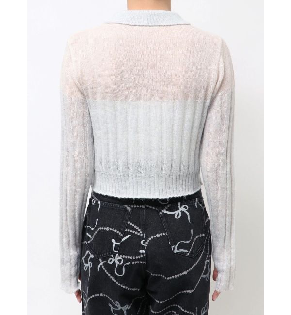 CALNAMUR「フロントジップバイカラーニット」|ニット・セーター|