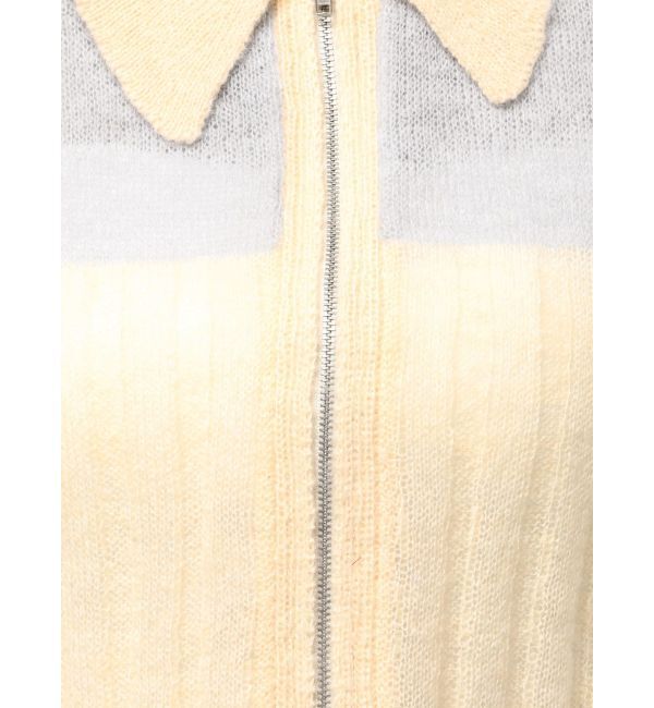 CALNAMUR「フロントジップバイカラーニット」|ニット・セーター|