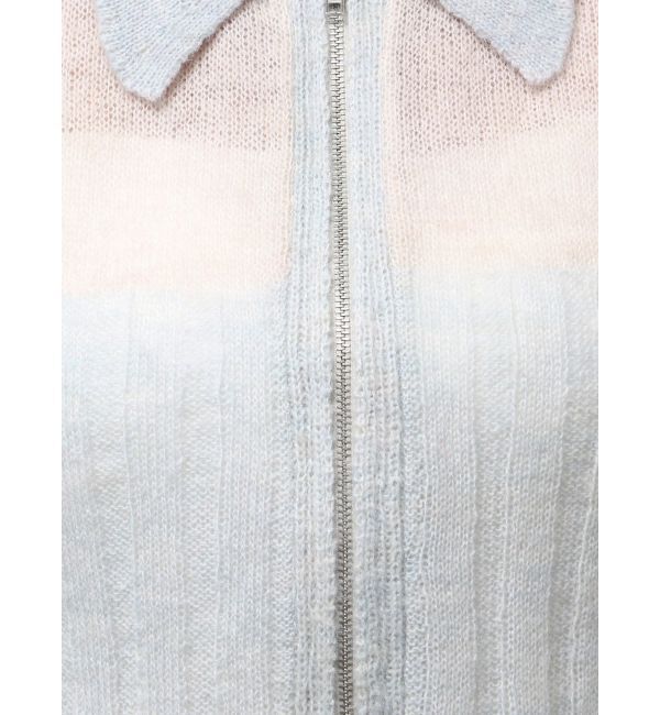 CALNAMUR「フロントジップバイカラーニット」|ニット・セーター|