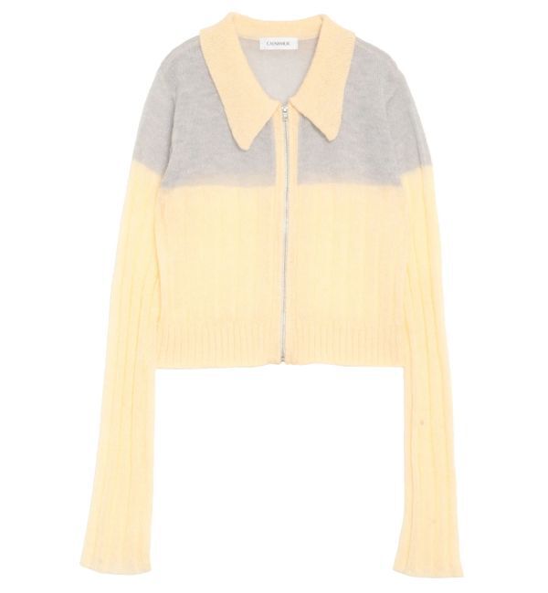 CALNAMUR「フロントジップバイカラーニット」|ニット・セーター|