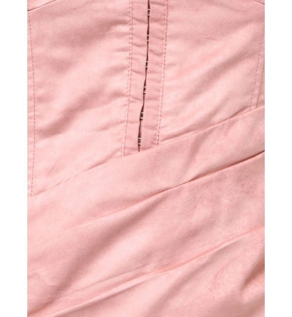 MERCURYDUO「フェイクスエードアシメドレープキャミワンピース」|ワンピース|