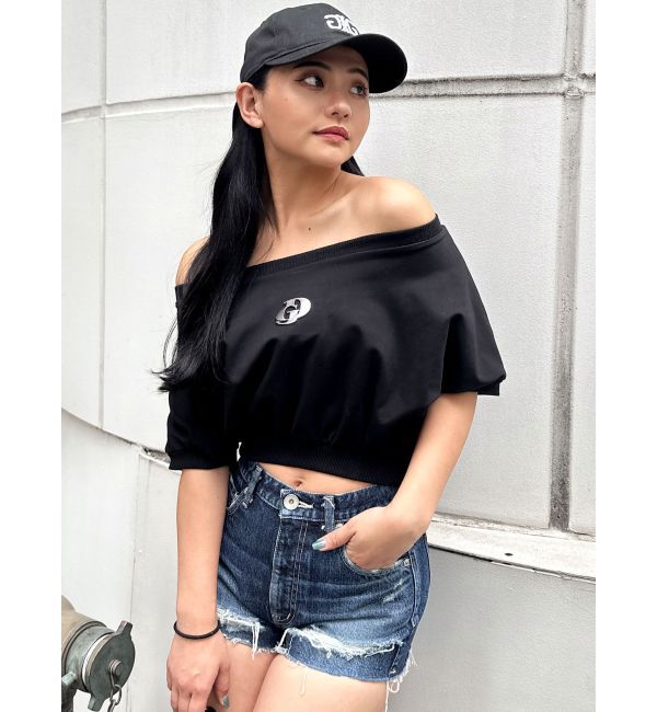 GYDA「GDエンボスオフショルトップス」|Tシャツ・カットソー|
