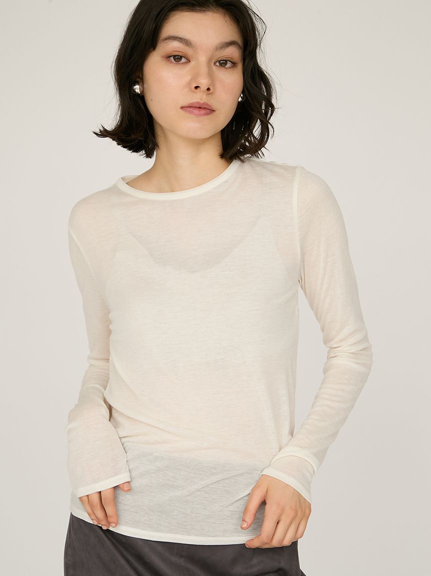 emmi atelier「セミシアーフライストップス」|Tシャツ・カットソー|WHT