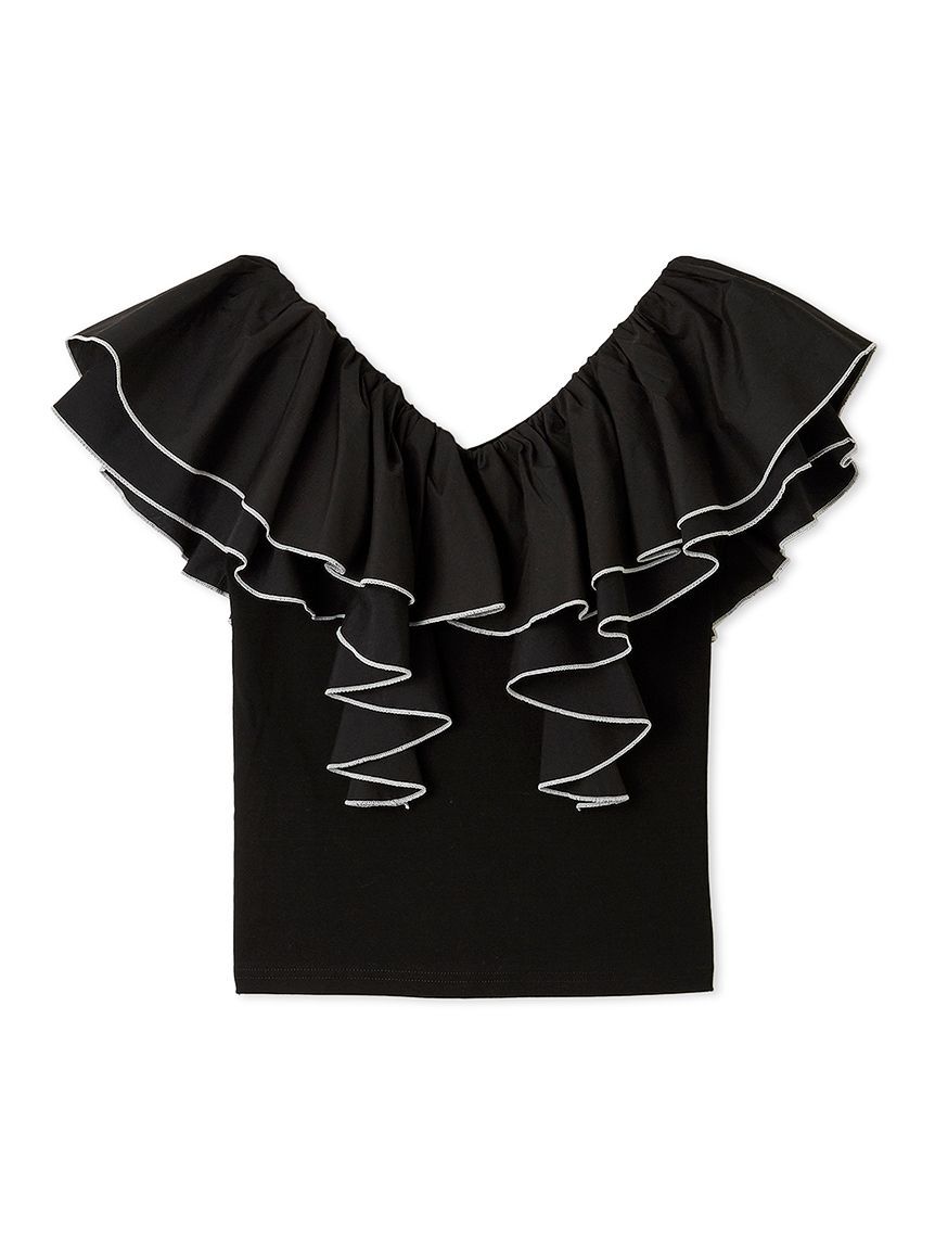 LILY BROWN「デコルテフリルカットトップス」|Tシャツ・カットソー|