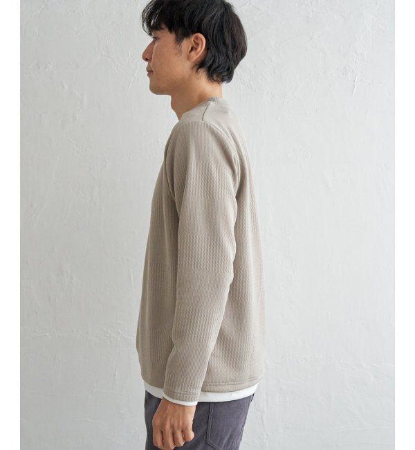 ikka「フクレジャカードクルーネックレイヤード」|パーカー|