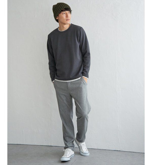 ikka「フクレジャカードクルーネックレイヤード」|パーカー|