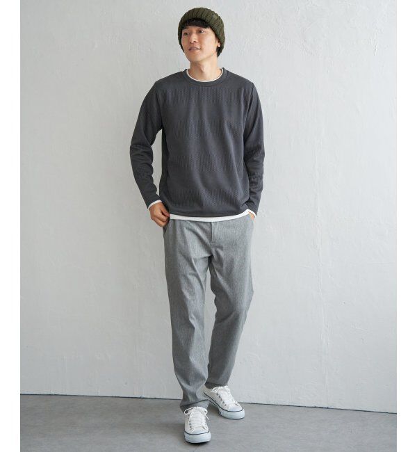 ikka「フクレジャカードクルーネックレイヤード」|パーカー|