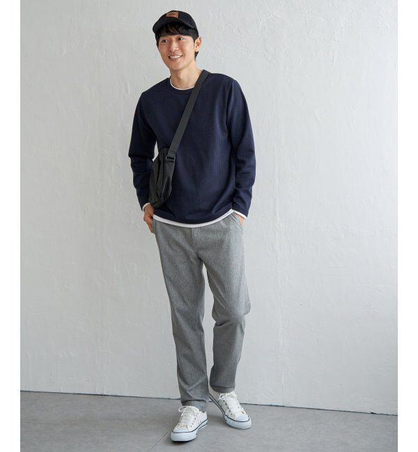 ikka「フクレジャカードクルーネックレイヤード」|パーカー|