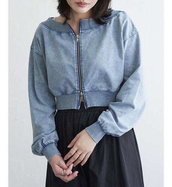VENCE share style「ケミカルオフショルスウェットジップ」|スウェット・ジャージ|ブルーケイ