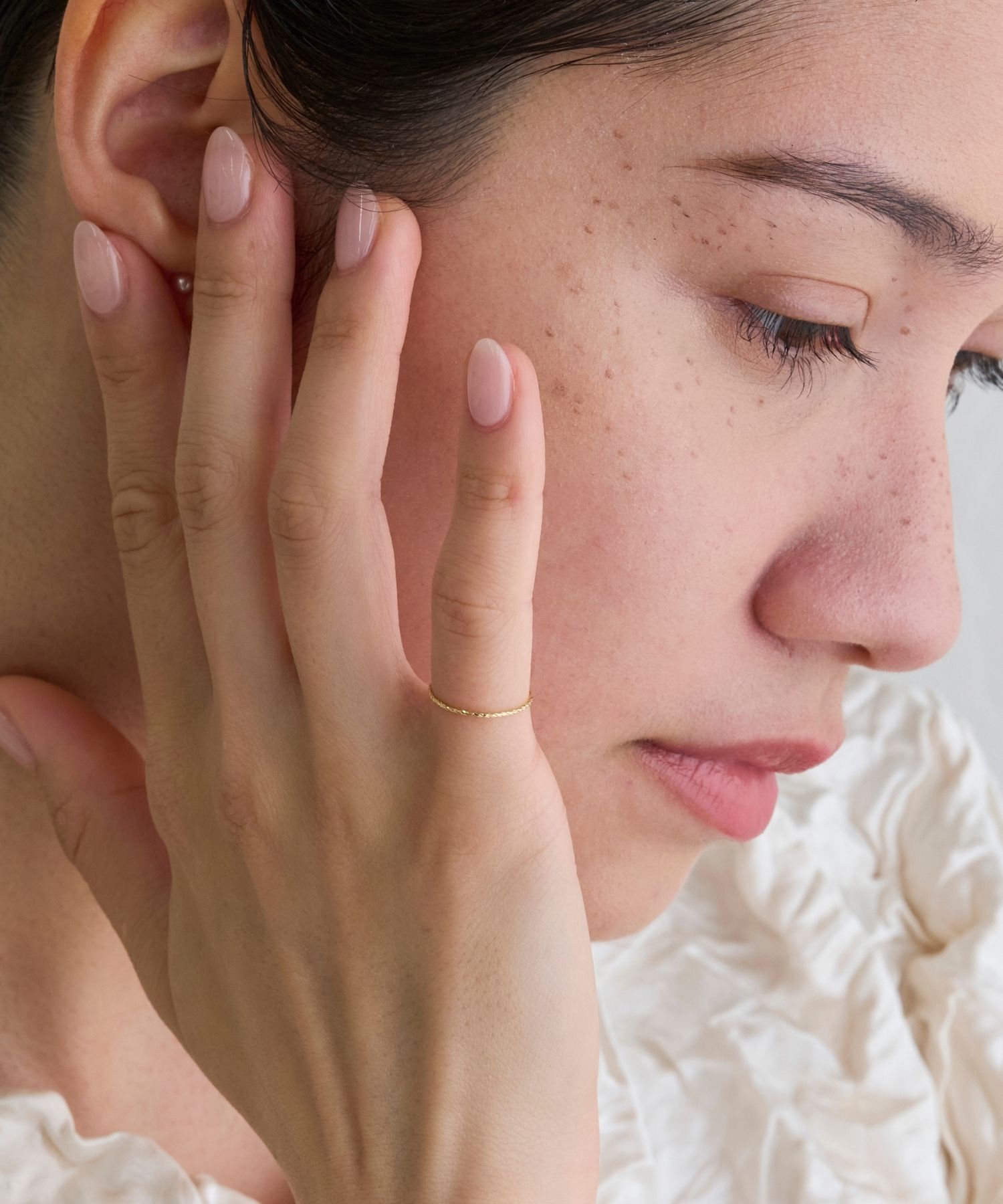 JUPITER「【シリーズ累計販売 1500点突破！】【K18】ベーシックスリムピンキーリング/金属アレルギー対応」|リング|