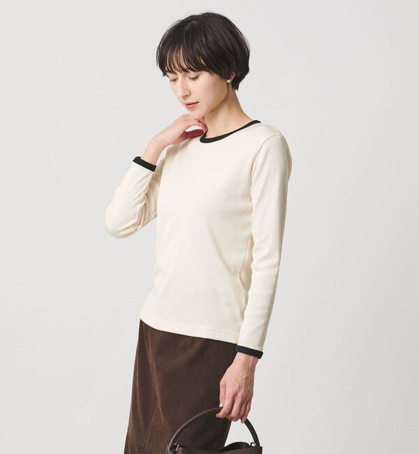 UNITED ARROWS「リブ バイカラー パイピング カットソー」|Tシャツ・カットソー|OFF WHITE