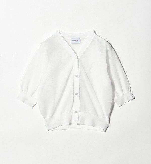 UNITED ARROWS「シアー Vネック カーディガン ‐ウォッシャブル‐」|カーディガン|WHITE