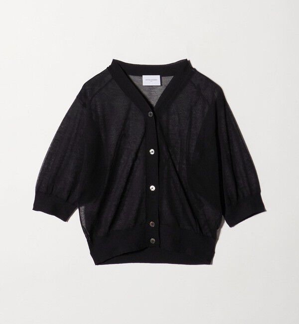 UNITED ARROWS「シアー Vネック カーディガン ‐ウォッシャブル‐」|カーディガン|BLACK
