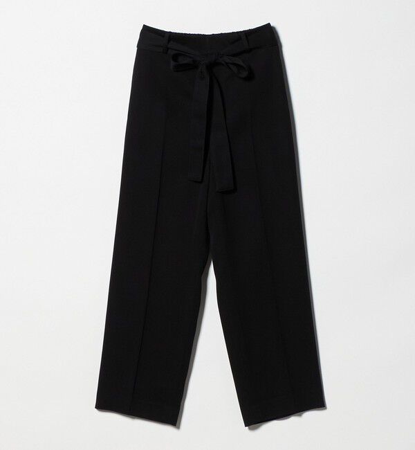 UNITED ARROWS「スラブ リボン テーパードパンツ」|スラックス|BLACK