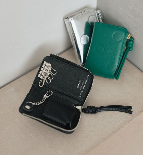 UNITED ARROWS green label relaxing「【別注】＜perche＞レザードット キーケース」|キーケース|BLACK