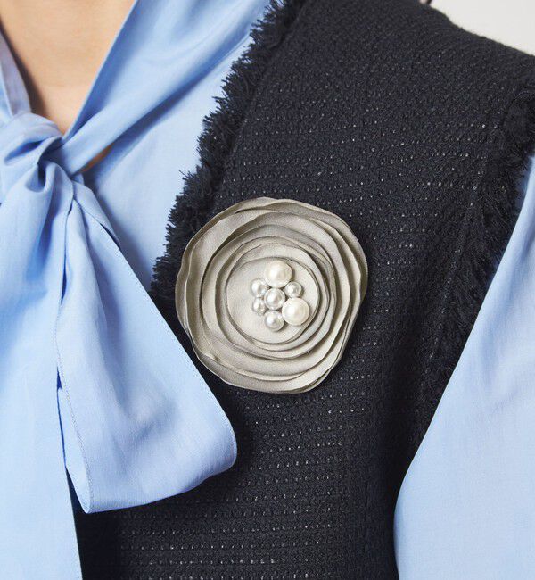 UNITED ARROWS green label relaxing「フラットフラワー コサージュ」|ブローチ・コサージュ|LT.GRAY