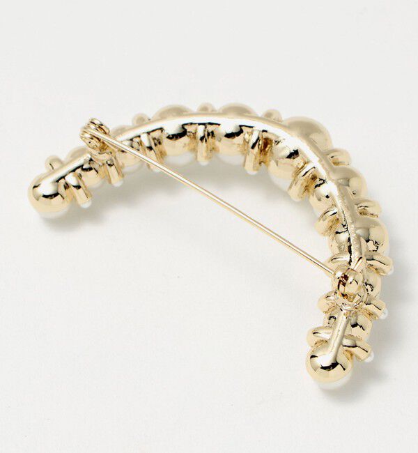 UNITED ARROWS green label relaxing「フェイクパール ラインパヴェ ブローチ」|ブローチ・コサージュ|