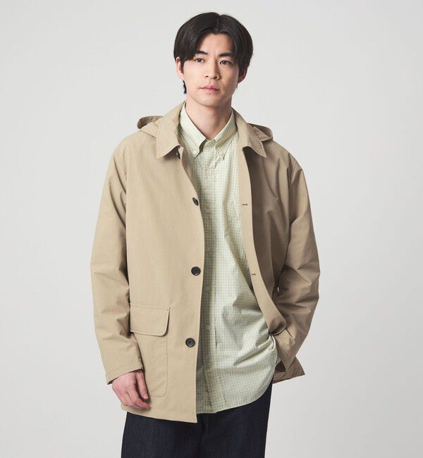 UNITED ARROWS green label relaxing「DICROS ミドル フード ステンカラー コート -撥水-」|ステンカラーコート|