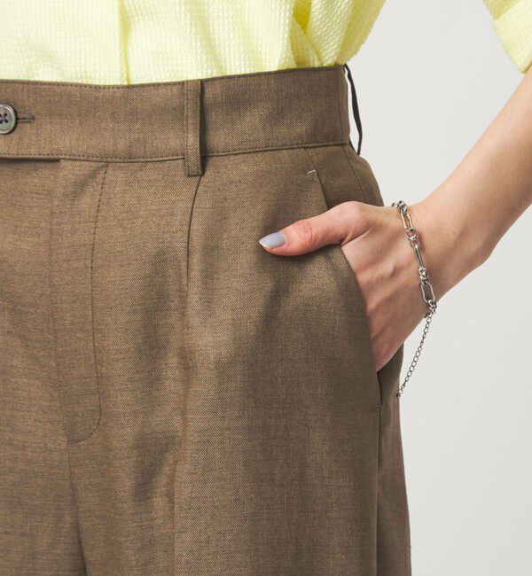 UNITED ARROWS green label relaxing「［size SHORT/TALLあり］リネンライク ストレート パンツ」|スラックス|