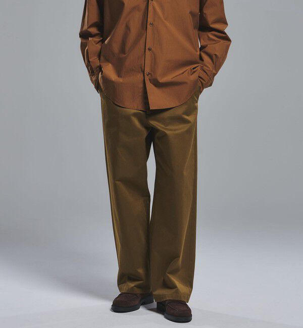 UNITED ARROWS green label relaxing「ウエストポイント ウォッシュド ワイドパンツ」|チノ|MD.BROWN