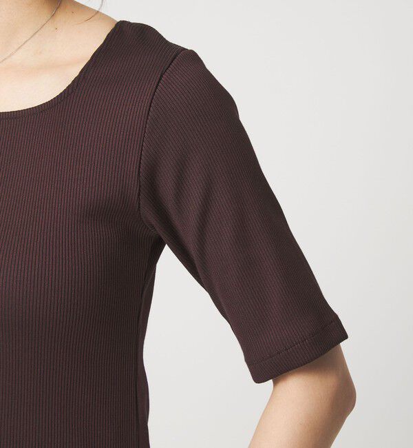 UNITED ARROWS green label relaxing「ブライトリブ スクエアネック 5分袖 プルオーバー カットソー」|Tシャツ・カットソー|