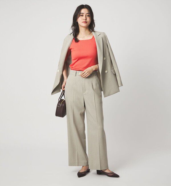 UNITED ARROWS green label relaxing「ブライトリブ スクエアネック 5分袖 プルオーバー カットソー」|Tシャツ・カットソー|